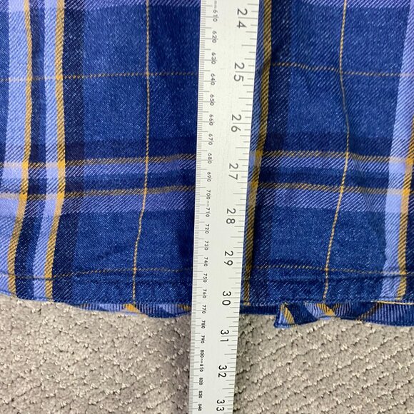 Fat Face Flannel Shirt Mens XXL Blue Indigo Plaid Cotton Long Sleeve Button Down - Picture 15 of 15